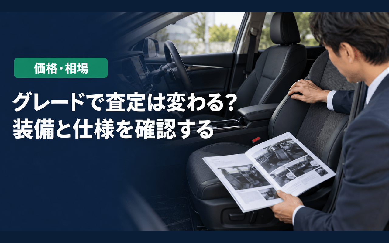 グレードは査定価格にどう影響する?車台番号・VINでの確認|グレードによる価値の違いを示す概念図