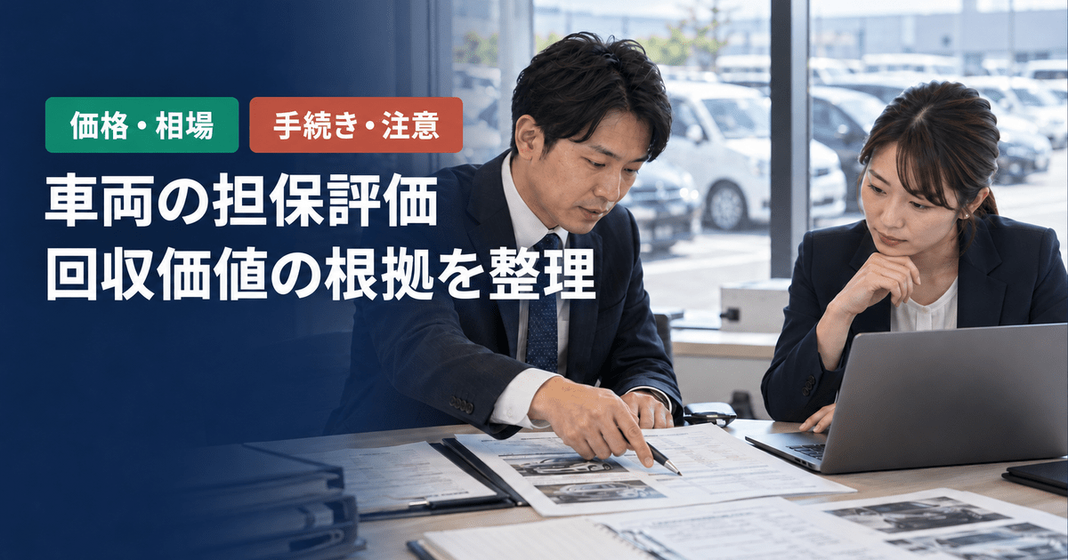 車両の担保評価とは？所有権留保・担保価値の考え方と評価根拠の残し方